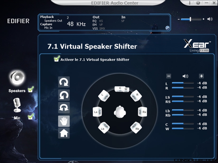 Эквалайзер для игр Edifier g4 te. 7.1 Virtual Speaker Shifter. Edifier Gaming Center. Edifier Audio Center программа.